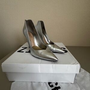 SCHUTZ Metallic Silver Heels
